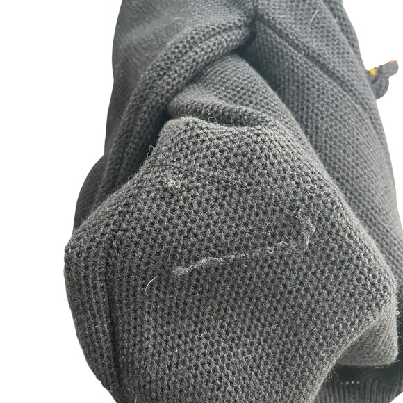 Herman Geist Sm Black Floral Hand Embroidered Wool Cardigan, Sweater Cottagecore - Picture 16 of 16